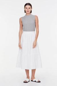 9881 CREAM LAYERED SKIRT