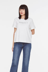 9890 PRINTED TEE CREAM