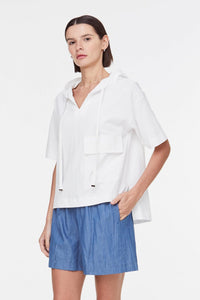9923 CREAM BASIC HOODED TEE