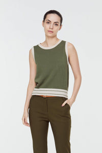 9935 KNIT VEST OLIVE