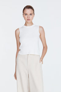 9961 CREAM SLEEVELESS KNIT TOP 1