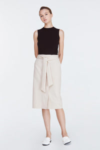 9968 BEIGE RIBBONED SKIRT