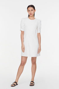 9997 CREAM ROUNDED NECKLINE DRESS
