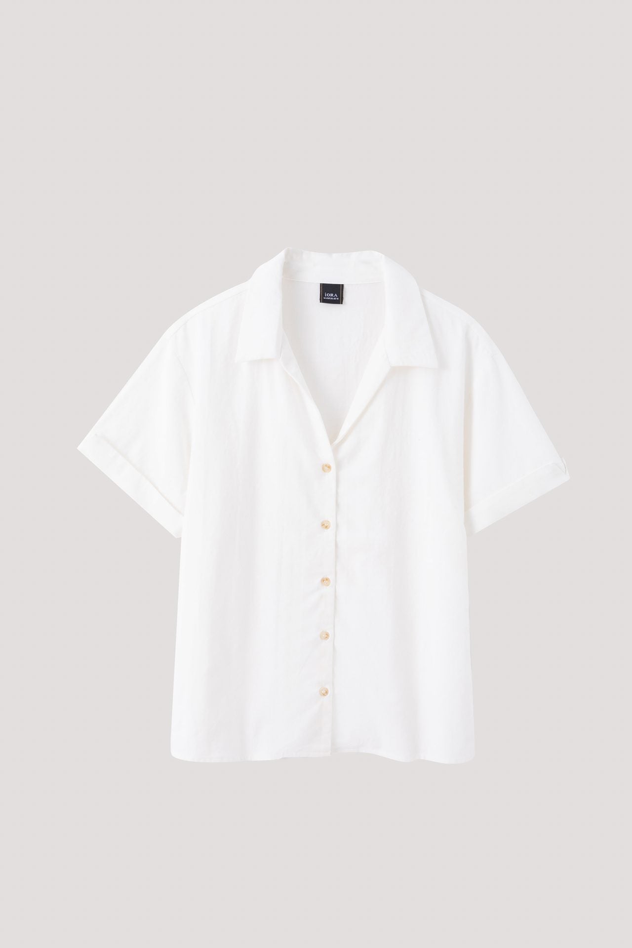 AB 10871 SHORT SLEEVE BUTTON DOWN TOPS CREAM