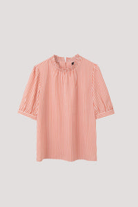 AB 11174 RUFFLED NECKLINE BLOUSE BLUSH