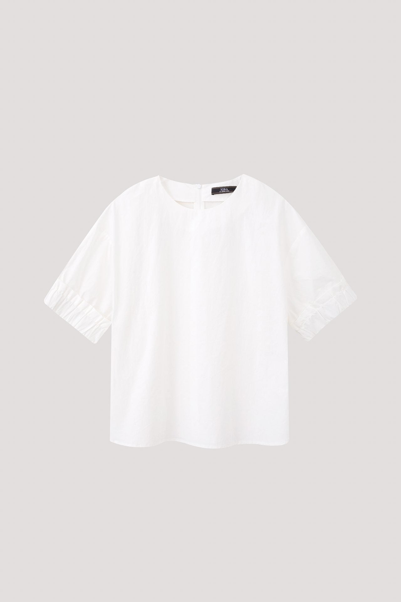 AB 11179 SCRUNCH SLEEVE TOP CREAM