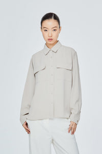 AB 11839 SOFT DRAPPED CLASSIC SHIRT BEIGE