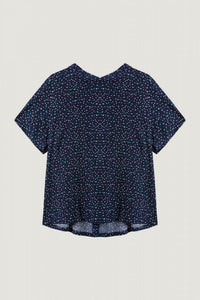 AB 7631 NAVY PATTERN BLOUSE