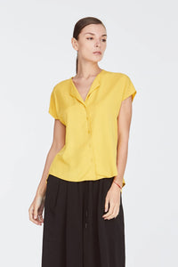 AB 9039 BUTTON SHIRT BLOUSE MUSTARD