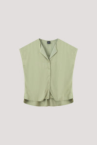 AB 9039 FLIP COLLAR BLOUSE GREEN TEA