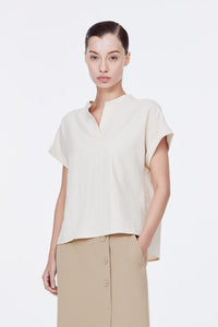 AB 9204 CUFFED SLEEVES BLOUSE BEIGE