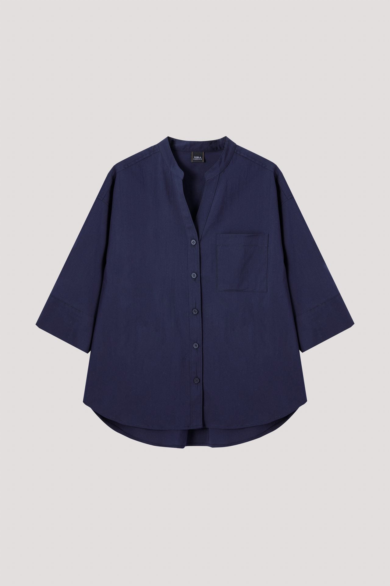 AB 9239 LOW NECKLINE BUTTONED BLOUSE NAVY