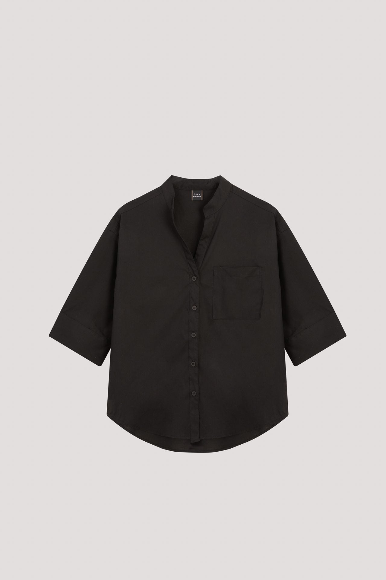 AB 9239 STANDING COLLAR BLOUSE BLACK