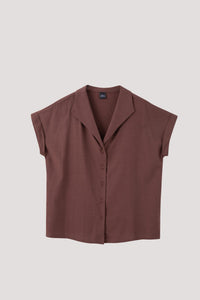 AB 9403 SHORT SLEEVE BLOUSE BROWN