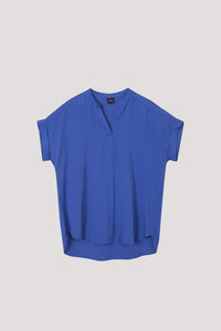 AB 9453 LONGER BACK HEM BLOUSE SAPPHIRE (1)