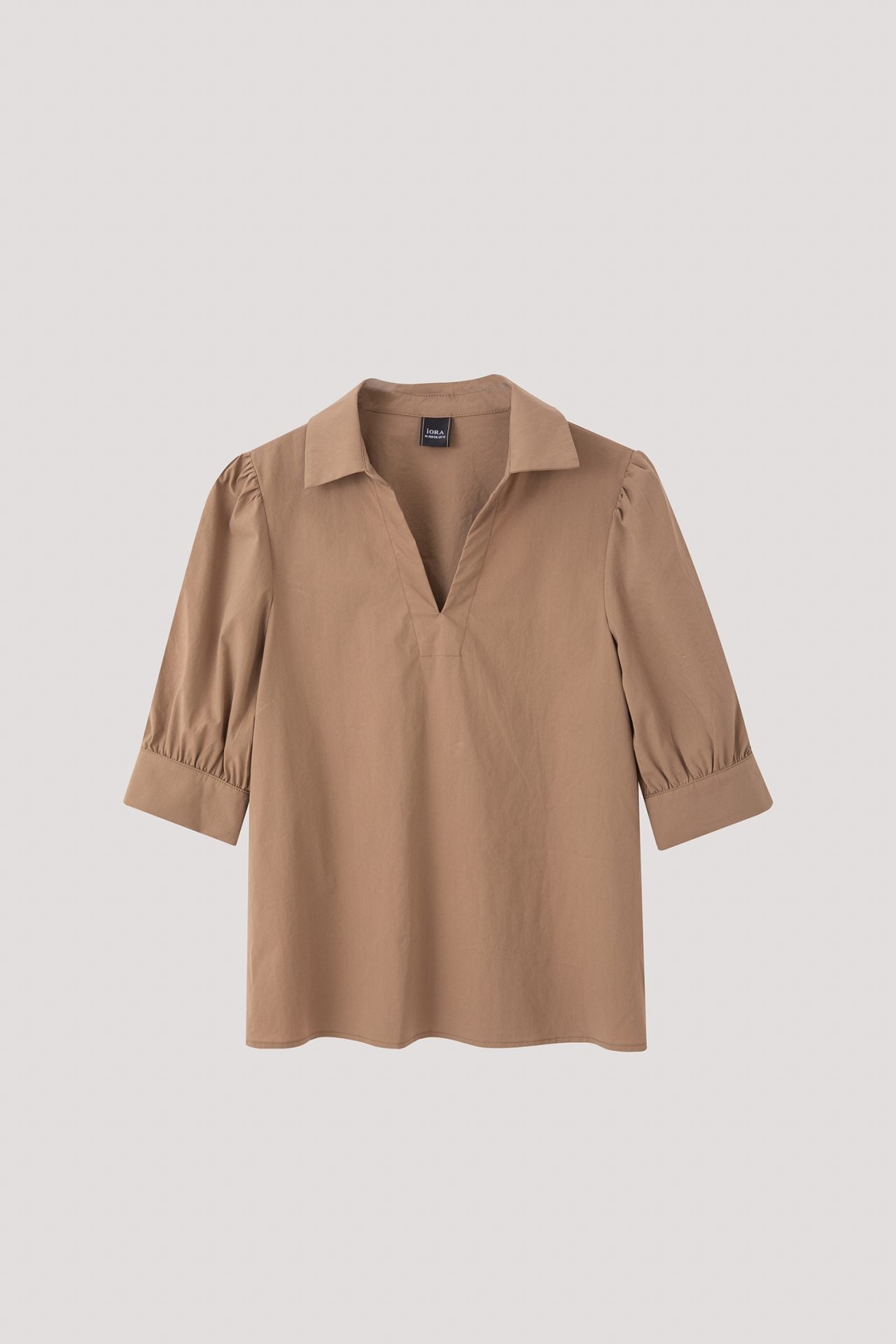 AB 9977 V-NECK COLLARED BLOUSE KHAKI