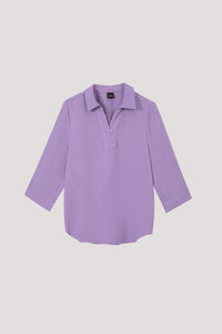 ABB 10789 LONG SLEEVES COLLARED SHIRT BLOUSE LILAC