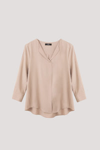 ABB 9384 FLAP COLLAR BLOUSE BEIGE