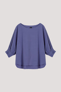 ABB 9445 GATHERED SLEEVES HEM BLOUSE LAVENDER