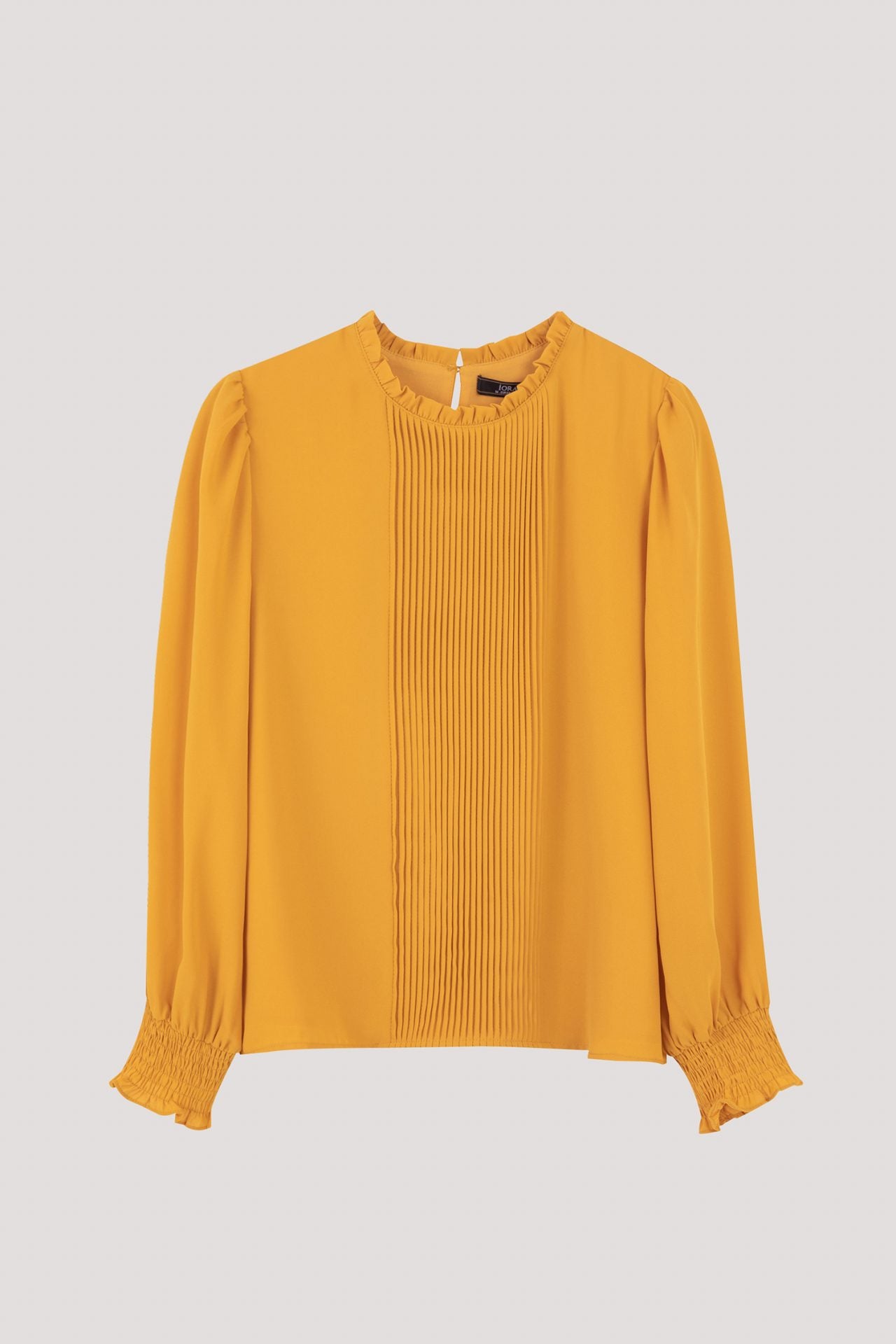 ABL 10695 FRONT PLEATED BLOUSE MARIGOLD
