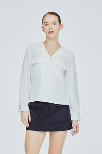 ABL 11551 RELAXED CARGO BLOUSE CREAM