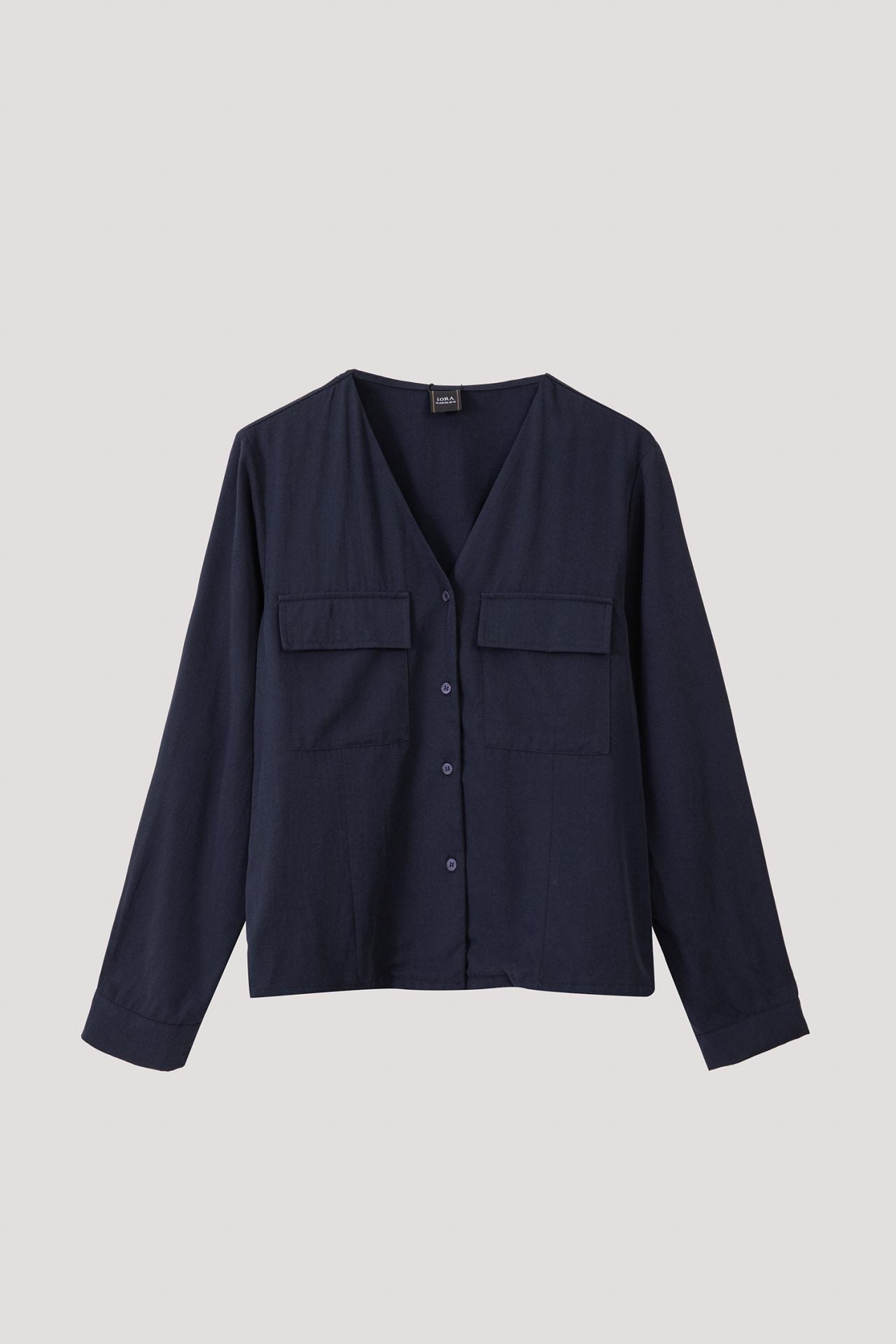 ABL 11551 V NECK POCKET SHIRT NAVY