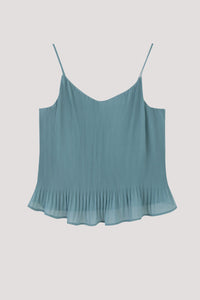 ABV 10340 SPAGHETTI STRAP PLEATED TOP AQUA GREEN
