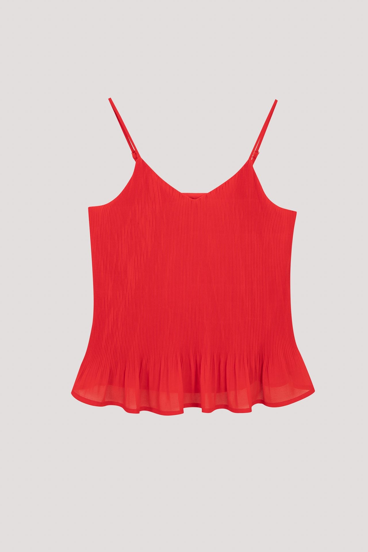 ABV 10340 SPAGHETTI STRAPS SHEER TANK TOP TANGERINE RED