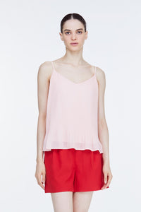 ABV 10340 V NECK SLEEVELESS TOP PEACH