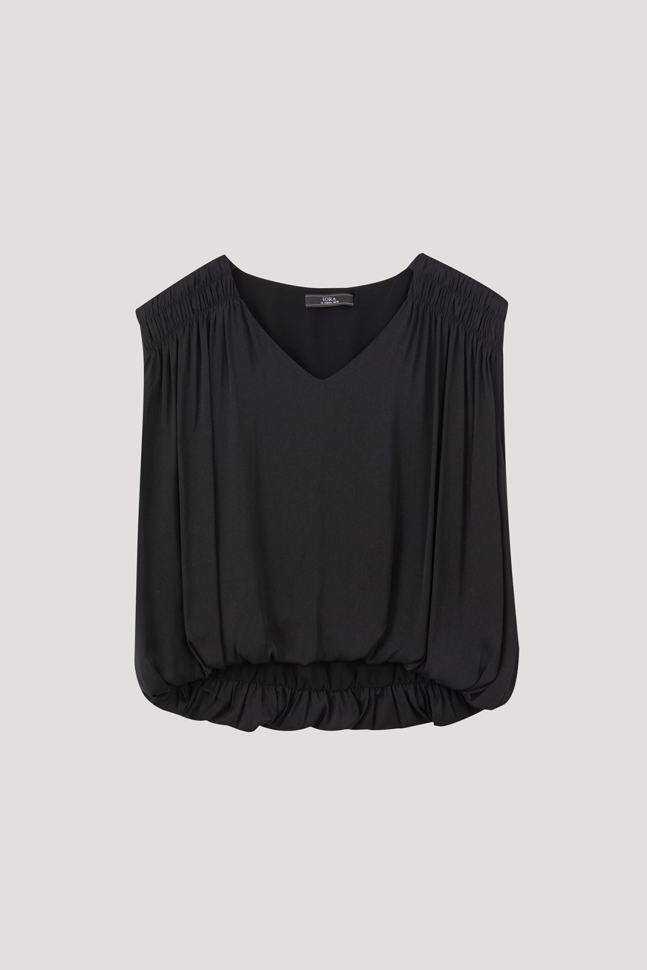 ABV 10654 ELASTICATED SLEEVELESS BLOUSE BLACK