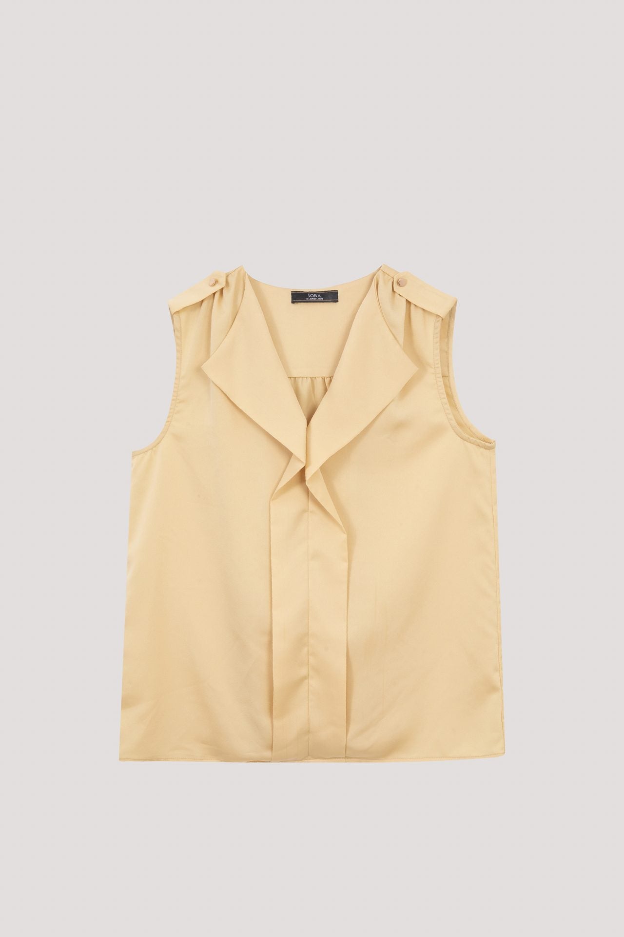 ABV 10702 FLAP COLLAR SLEEVELESS BLOUSE BUTTER