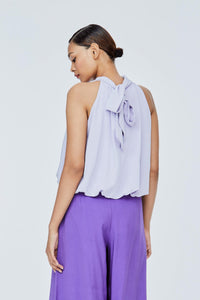 ABV 11497 HIGH NECK PUFFY BLOUSE LILAC BACK