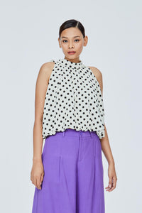 ABV 11498 HIGH NECK BLOUSE POLKA DOT