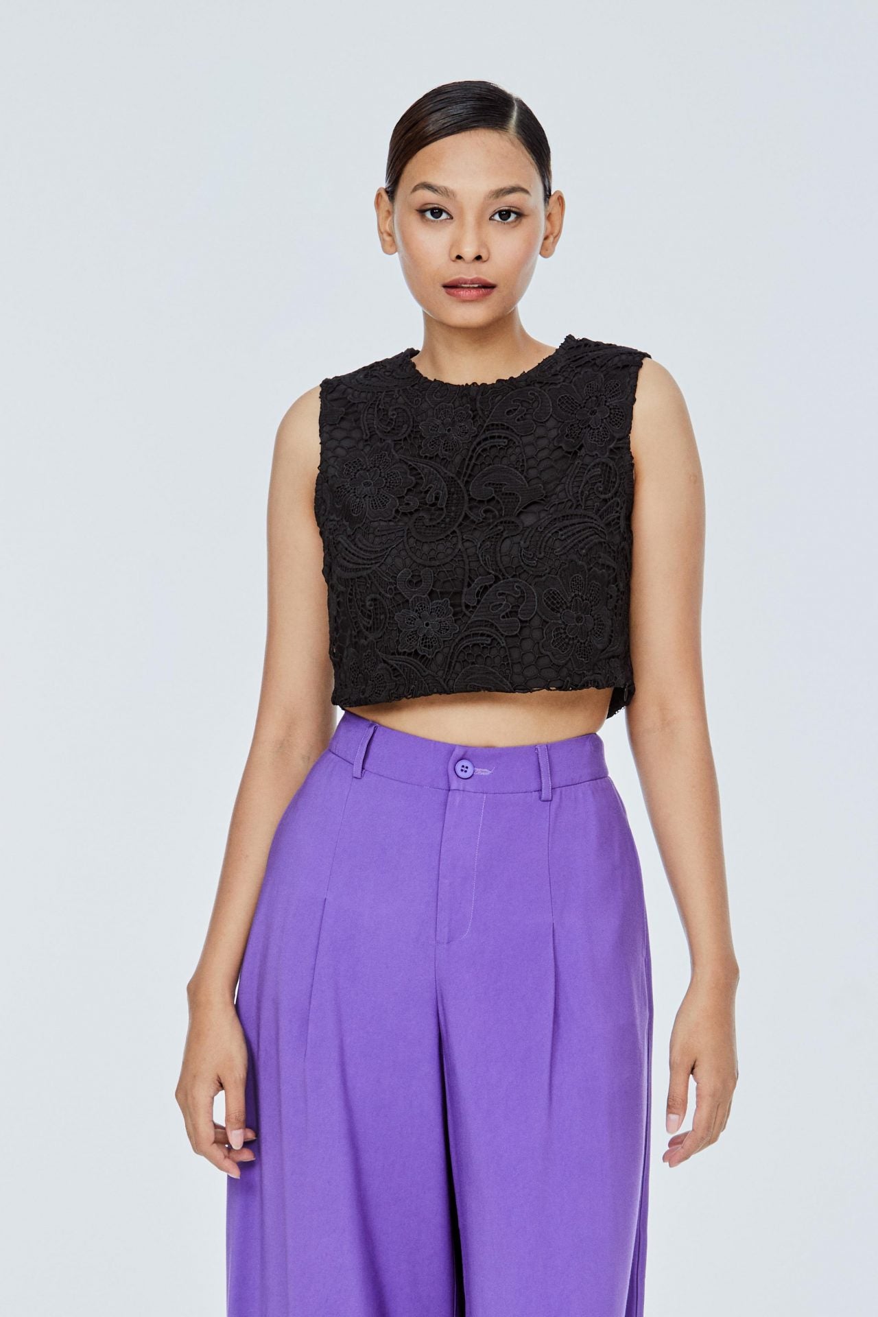 ABV 11543 LACED TANK TOP BLACK