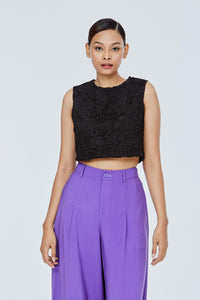 ABV 11543 LACED TANK TOP BLACK