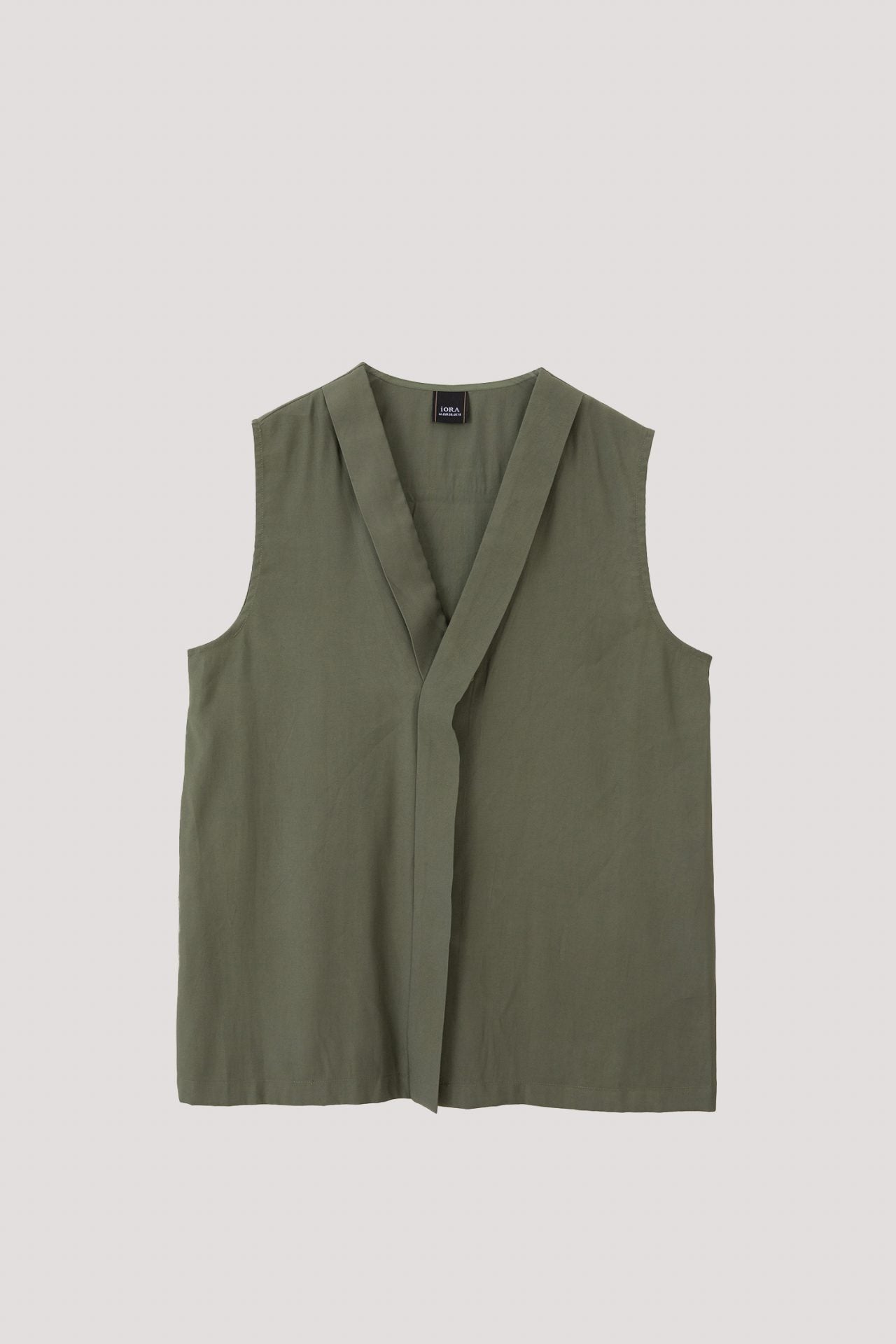ABV 9238 V-NECK SLEEVELESS TOP KHAKI GREEN
