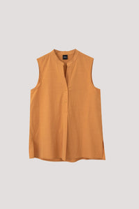 ABV 9780 STANDING COLLAR SLEEVELESS TOP MUSTARD