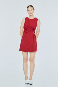 AD 11004 BELTED WRAPPED JUMPSUIT MAROON