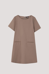ADQ 10335 PATCH POCKET DRESS KHAKI