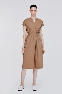 ADQ 10828 MAGYAR SASHED DRESS KHAKI