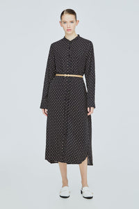 ADQ 11577 PRINTED RELAX TUNIC DRESS BLACK