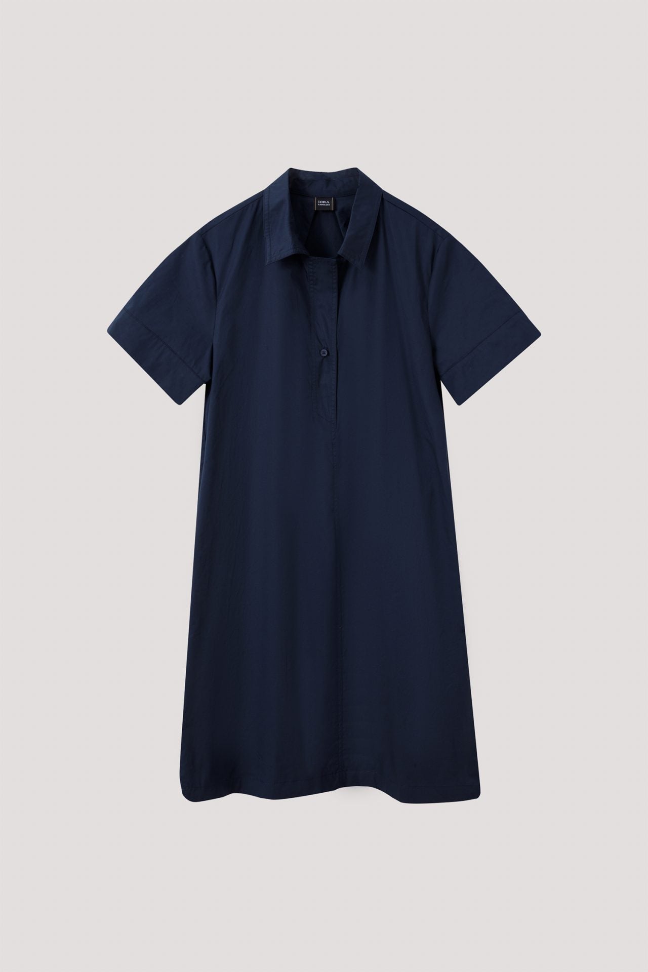 ADQ 8488 COLLAR SHIRT DRESS NAVY
