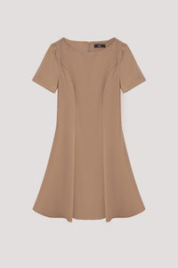 ADQ 8517 A LINE FLARE DRESS KHAKI
