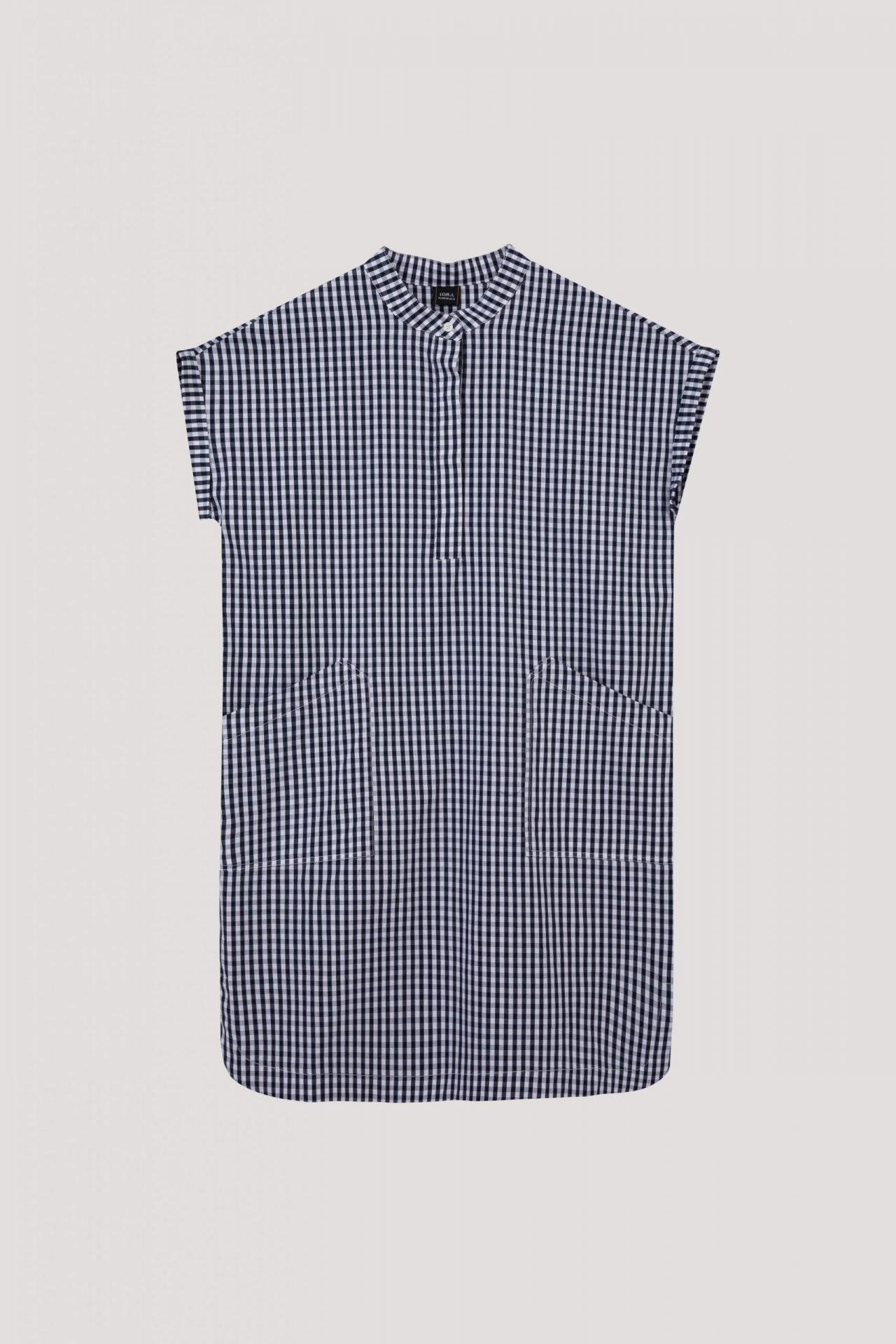 ADQ 9981 HIGH-NECK SHIRT DRESS NAVY