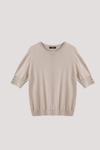 AK 10053 KNIT TOP BEIGE