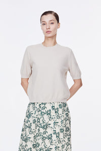 AK 10149 ROUND NECK TOP L. BEIGE