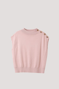 AK 10162 HIGH NECK MAGYAR KNIT TOP PINK