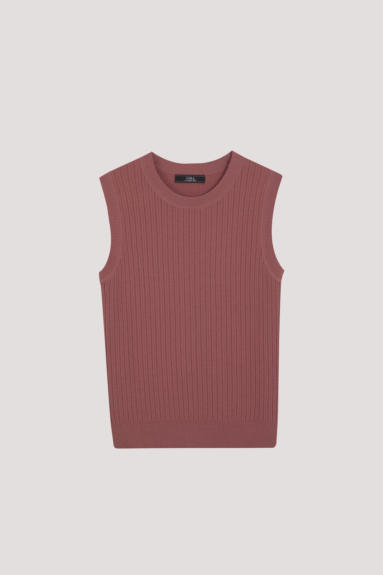 AK 10468 RIBBED KNIT TANK TOP ROSEWOOD