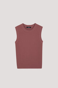 AK 10468 RIBBED KNIT TANK TOP ROSEWOOD