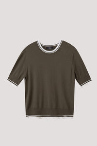 AK 10590 DETAIL OUTLINE TOP KHAKI GREEN
